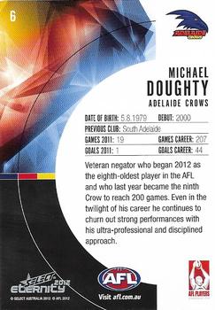 2012 Select AFL Eternity #6 Michael Doughty Back